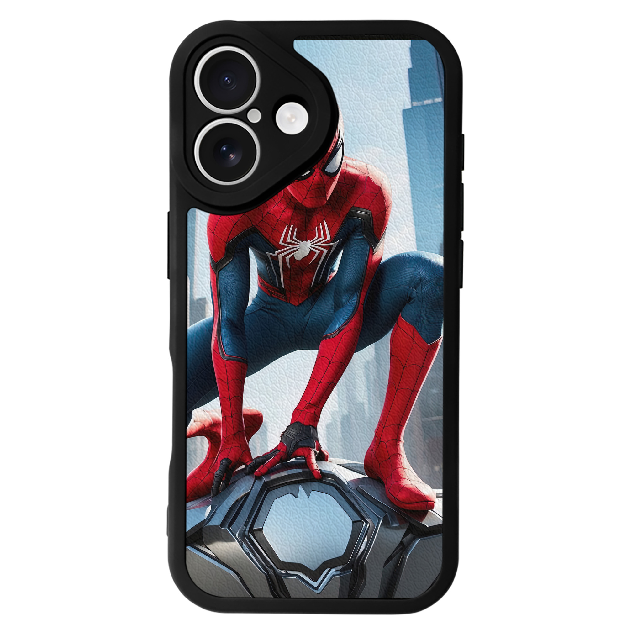 Spider Man スパイダーマン 【iPhone 16シリーズ対応】シリコンスマホケース（レザー調） 材質：シリコン